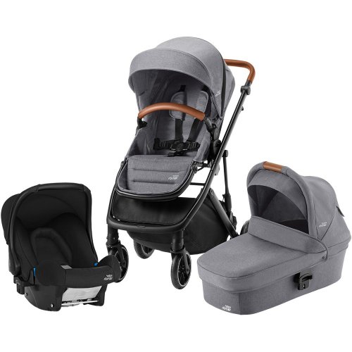 Britax Roemer Коляска 3 в 1 Strider M + Baby-safe Trendline / цвет Elephant Grey, Cosmos Black (Серый, Черный)