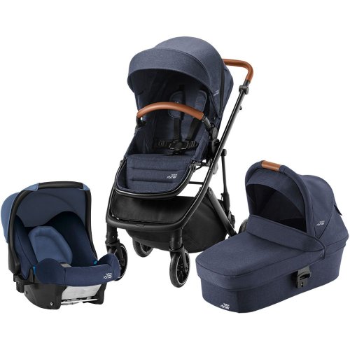 Britax Roemer Коляска 3 в 1 Strider M + Baby-safe Trendline / цвет Navy Ink, Moonlight Blue (Синий)