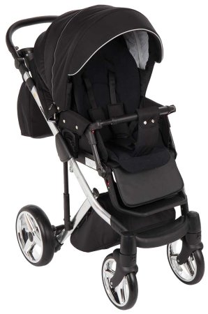 Adamex Коляска 2 в 1 Chantal SE / цвет черный, рама хром