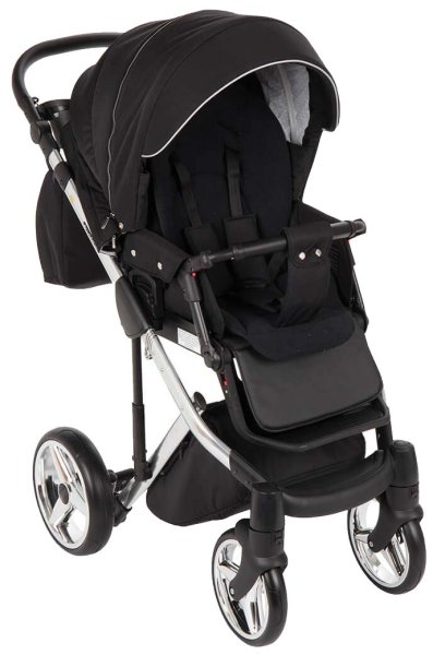 Adamex Коляска 2 в 1 Chantal SE / цвет черный, рама хром