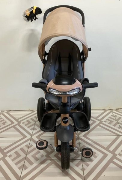 Moby kids Велосипед-коляска Stroller trike Air Car / цвет кофе с молоком, рама золотой металлик