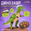 (м)Динозавр радиоуправляемый T-Rex, световые и звуковые эффекты, работает от батареек, зелёный