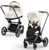 Cybex Коляска 2 в 1 Priam IV / цвет Off White (белый), шасси Chrome Brown