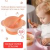 Roxy-Kids Набор для кормления: тарелка на присоске, крышка и ложка / цвет персиковый