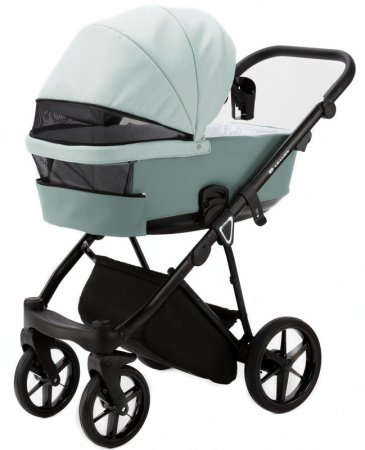 Adamex Коляска 2 в 1 Belissa / цвет серо-зеленая ткань + серо-зеленая кожа