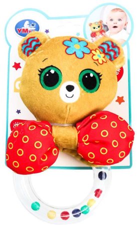 Умка Текстильная погремушка на кольце «Мишка»