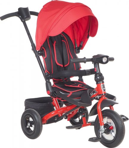 Mini trike трехколесный велосипед с поворотным сидением, надувные колеса 10"/8" /цвет красный