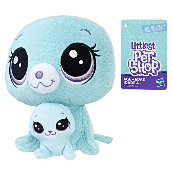 Hasbro Littlest Pet Shop Игрушка мягконабивная "Пет и его малыш"