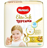 Huggies Трусики подгузники Хаггис Элит Софт 5 (12-17 кг) / 19 шт					