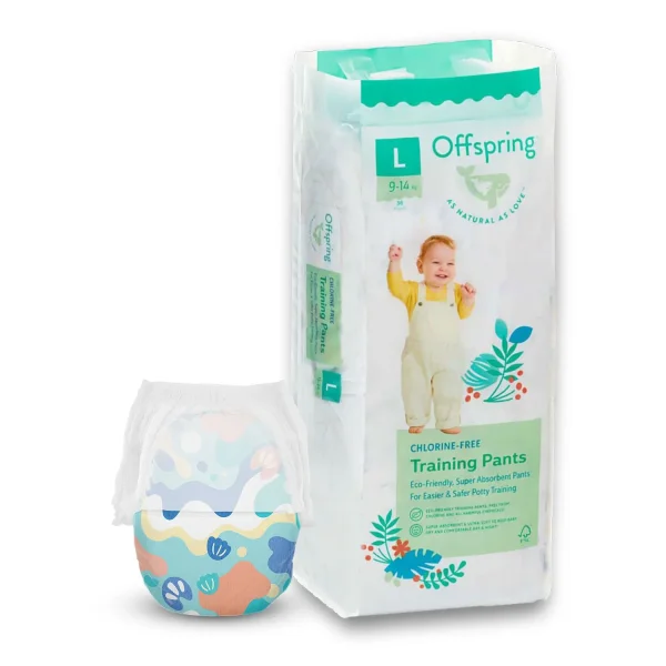 Offspring Трусики-подгузники, размер L (9-14 кг), 36 штук / цвет белый, голубой/расцветка Море