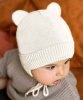 Шапка детская вязаная Amarobaby Pure Love BEAR WINTER, цв.Молочный, зимняя, с утеплителем (р.38-40)