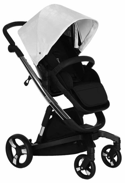 Ibebe Коляска 2 в 1 I-Stop Leather / цвет Crocodile White (белый)