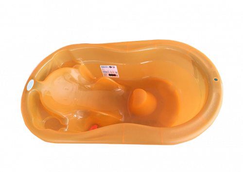 Ванночка детская Viki с термометром и сливом / цвет оранжевый