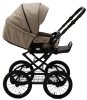 Adamex Коляска 2 в 1 Porto Retro Deluxe / цвет темно-бежевая кожа