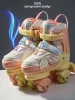 Ролики Amarobaby Magic 3 в 1 колеса свет. (0424-31 желтый/коралловый)