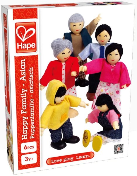 Hape Набор мини-кукол "Счастливая азиатская семья"
