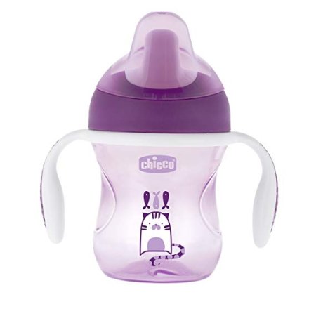 Chicco Чашка-поильник Transition Cup (полужесткий носик), 200 мл / цвет розовый, фиолетовый