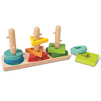 Hape Деревянная игрушка-сортер Монстрики с тремя видами фигур / разноцветная					