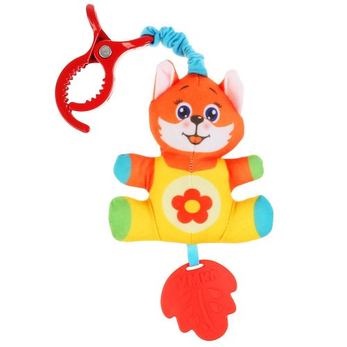 Умка Текстильная игрушка-подвеска с клипсой Лиса 300225 / цвет оранжевый