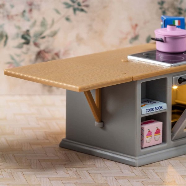 Lundby Набор мебели для домика "Кухонный остров и холодильник"