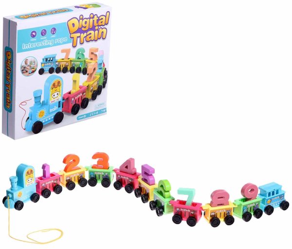 Каталка на веревке "Паровозик"