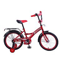 Велосипед детский 18" Mustang GW-ТИП / страховочные колеса / звонок / красный + черный					