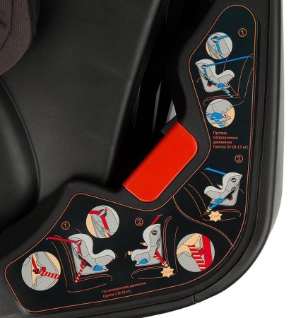 Leader kids Автокресло детское 0-18 кг Corvet Zuma Eco Brown / коричневый принт /темно бежевая кожа