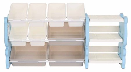 Pituso Стеллаж для игрушек с ящиками Медвежонок / цвет голубой