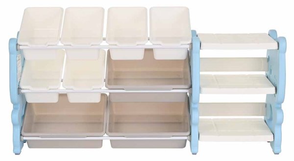 Pituso Стеллаж для игрушек с ящиками Медвежонок / цвет голубой