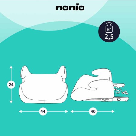 Nania Бустер Topo Easyfix / цвет Tech Silver (серый-черный)