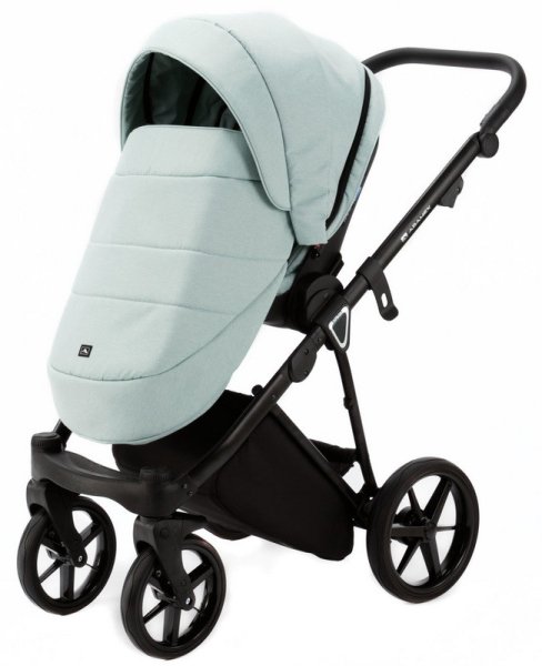 Adamex Коляска 2 в 1 Belissa / цвет серо-зеленая ткань + серо-зеленая кожа