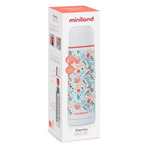 Miniland Термос для жидкостей Mediterranean Thermos 500 мл / цвет голубой, оранжевый