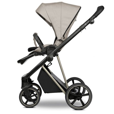 ROAN Коляска 2 в1 Sol короб + прогулка Hazel/Champagne/руч.Black/к.Black(2 места)