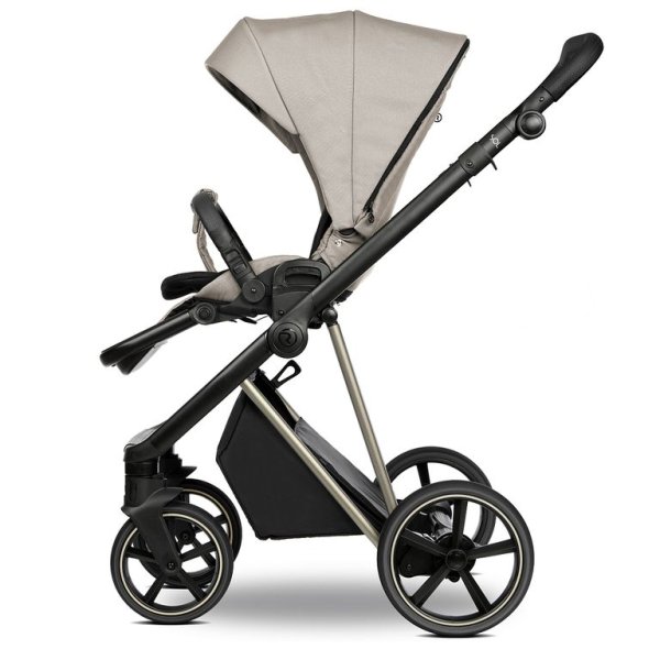 ROAN Коляска 2 в1 Sol короб + прогулка Hazel/Champagne/руч.Black/к.Black(2 места)