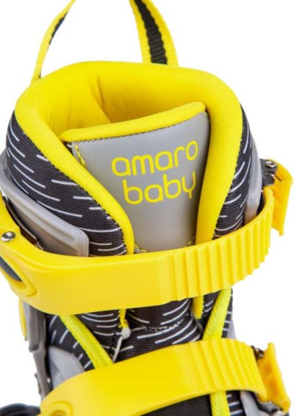 Amarobaby Ролики раздвижные Glide, размер 29-32 / цвет черный, серый, желтый