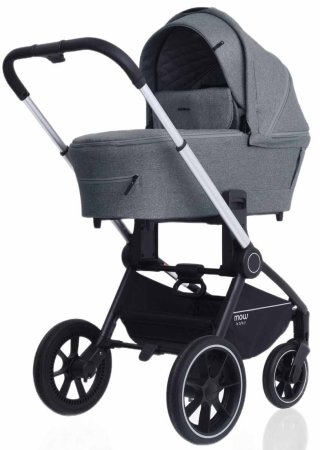 MowBaby Коляска 2 в 1 Zoom PU / цвет Silver Grey (серый, рама серебро)