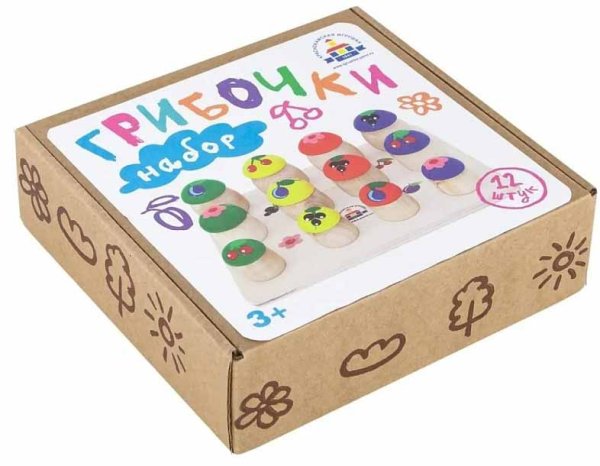 Краснокамская игрушка Набор Грибочки, 12 штук