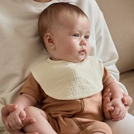 Слюнявчики муслиновые BUBA KIDS, 3 шт., Северный лес/Сливочный/Морская пена