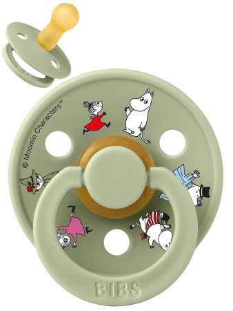Пустышка латексная BIBS x Moomin Colour - Friends - Sage, 6+ мес.