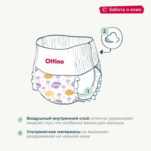 Ottino Подгузники-трусики, размер XXL (15+ кг), 34 шт