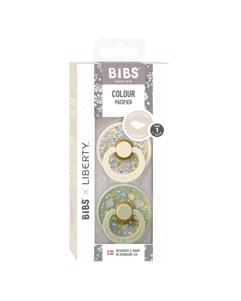 Набор пустышек латексных BIBS Colour Anatomical, 2 шт. - Ivory/Sage, 0+ месяцев.
