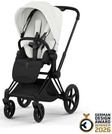 Коляска 2в1 CYBEX Priam Style Matt Black + спальный блок (Off White)