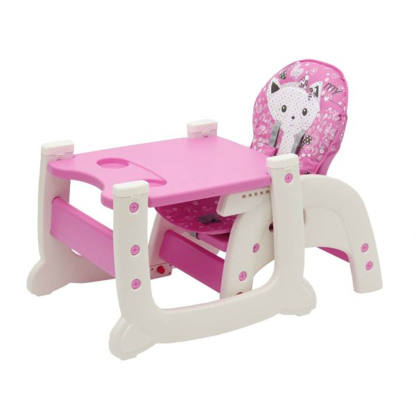 Polini kids стульчик-трансформер для кормления 460 / цвет розовый