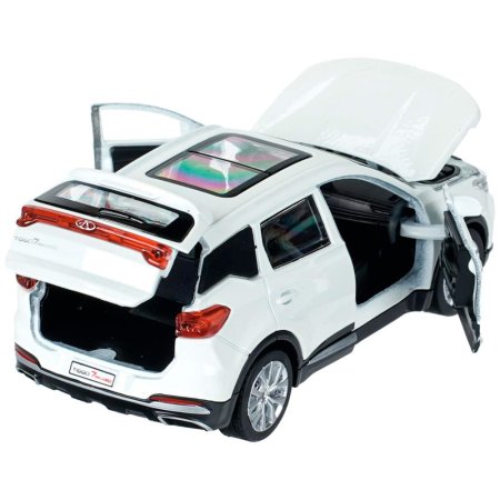 Машина металл chery tiggo 7 pro max 12см, двери, кап, баг, инер, белый, кор. Технопарк415035