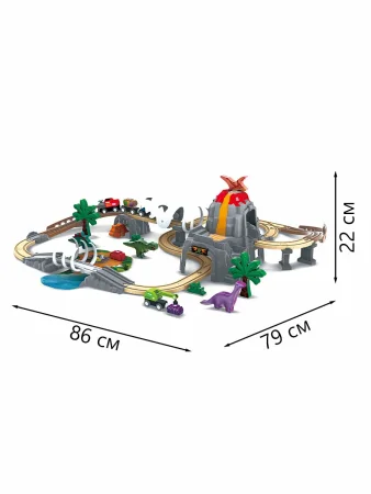 Деревянная железная дорога для детей  "Парк динозавров", серия: трек динозавры 