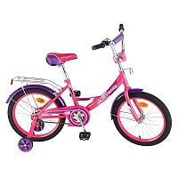 Велосипед детский 18" Mustang A-ТИП / страховочные колеса / звонок / розовый + фиолетовый					
