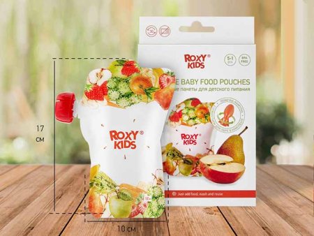 Roxy Kids Пакеты для хранения фруктового пюре, с ложечкой, 5 штук