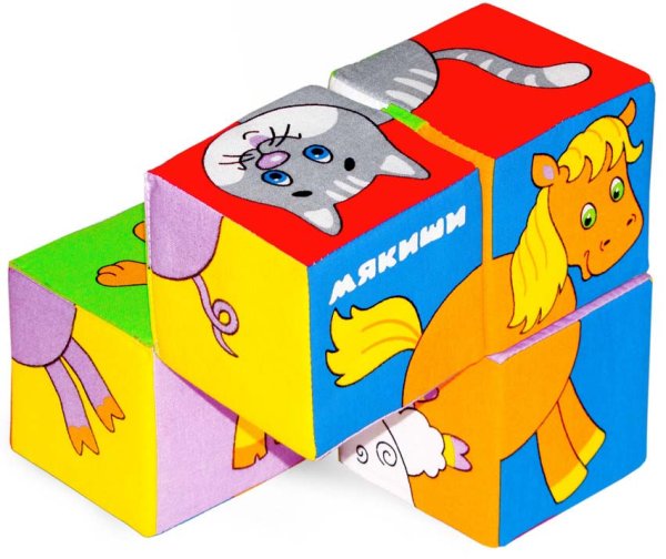 Мякиши Кубики "Собери картинку" Домашние животные