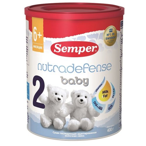 Semper Nutradefence Baby 2 Молочная Смесь, с 6 мес (400г)