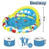 Bestway Надувной бассейн Splash & Learn с навесом от солнца 52378 / цвет голубой, белый